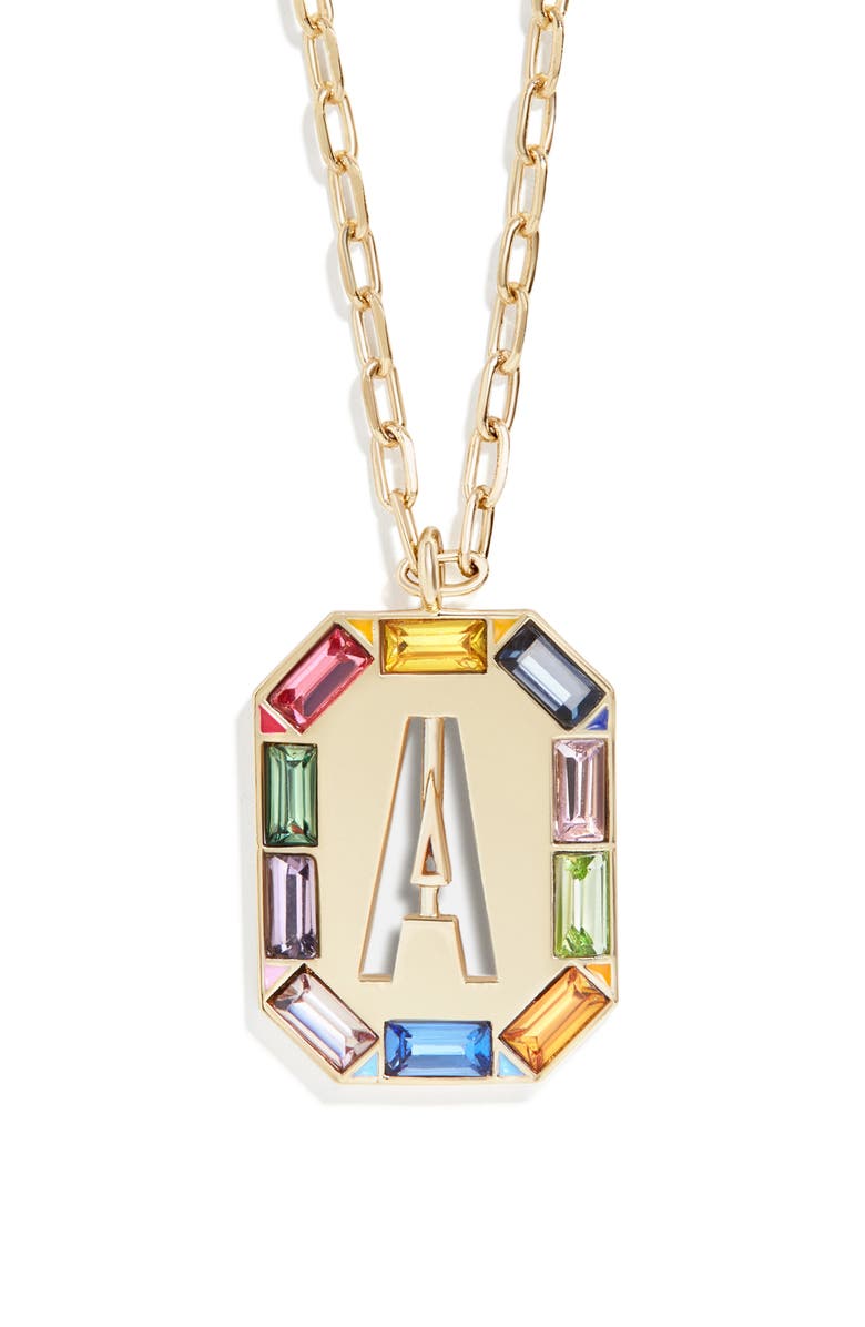 BaubleBar Alidia Initial Pendant Necklace, Main, color,