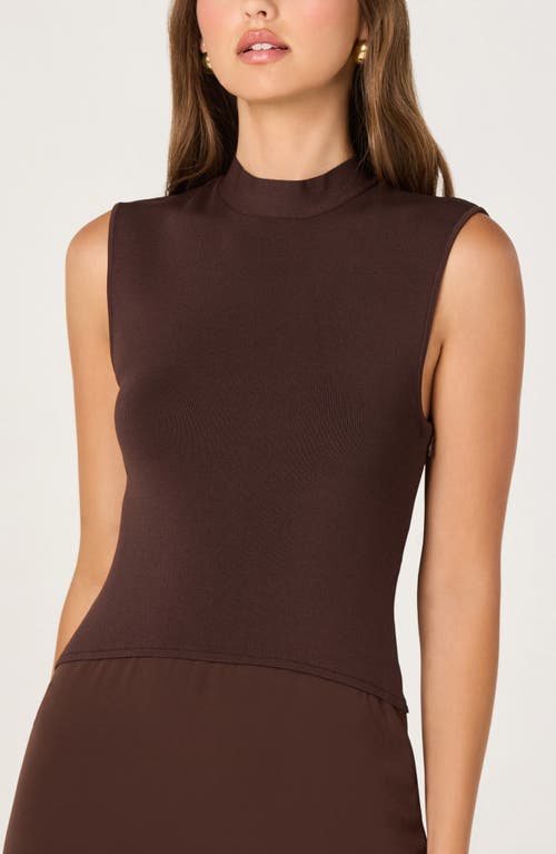 Astr The Label Mixed Media Dress In Brown