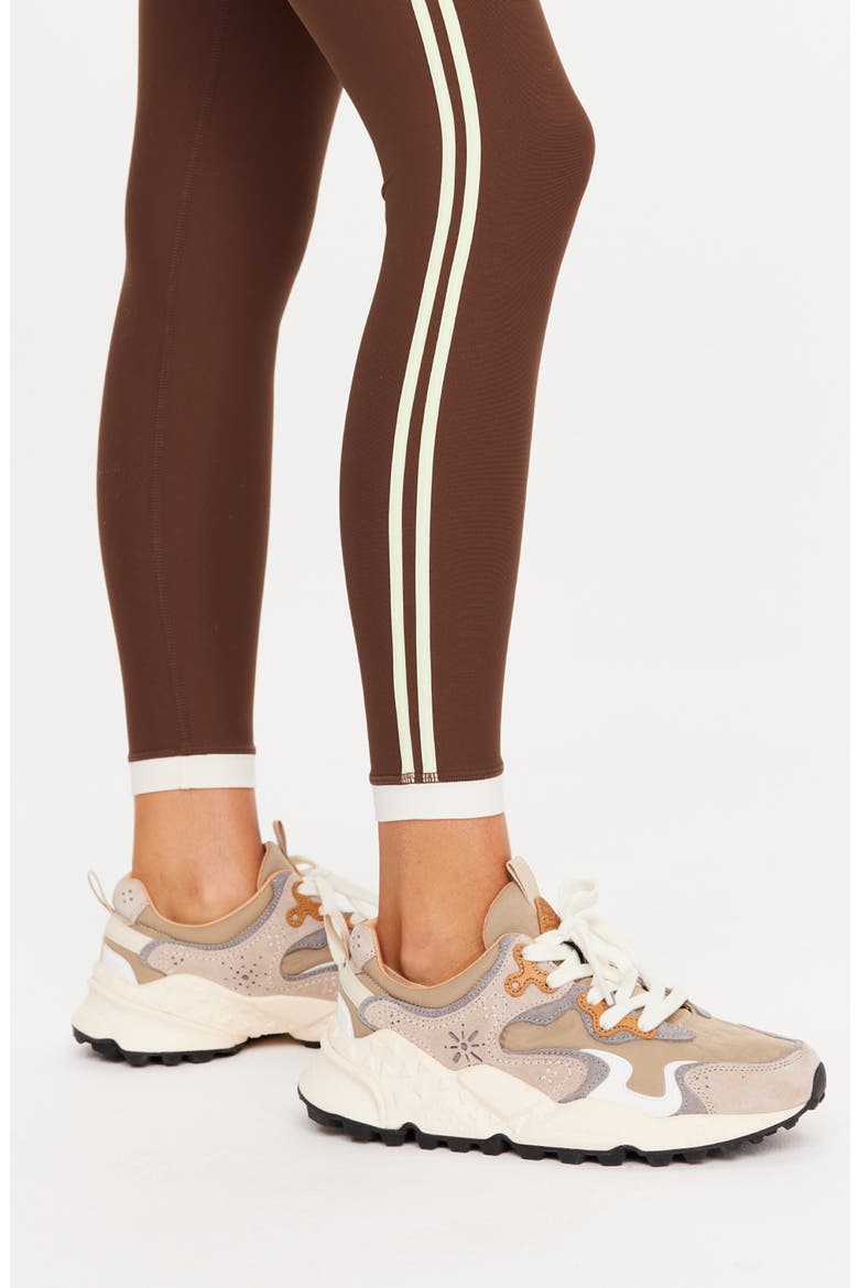 Daytona High Waist Stripe Midi Leggings, Alternate, color, BROWN