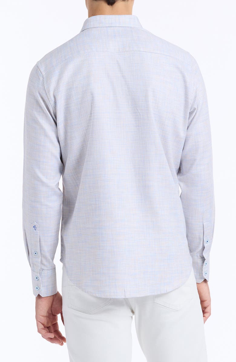 Robert Graham Edison Print Woven Button-Up Shirt, Alternate, color, Sand