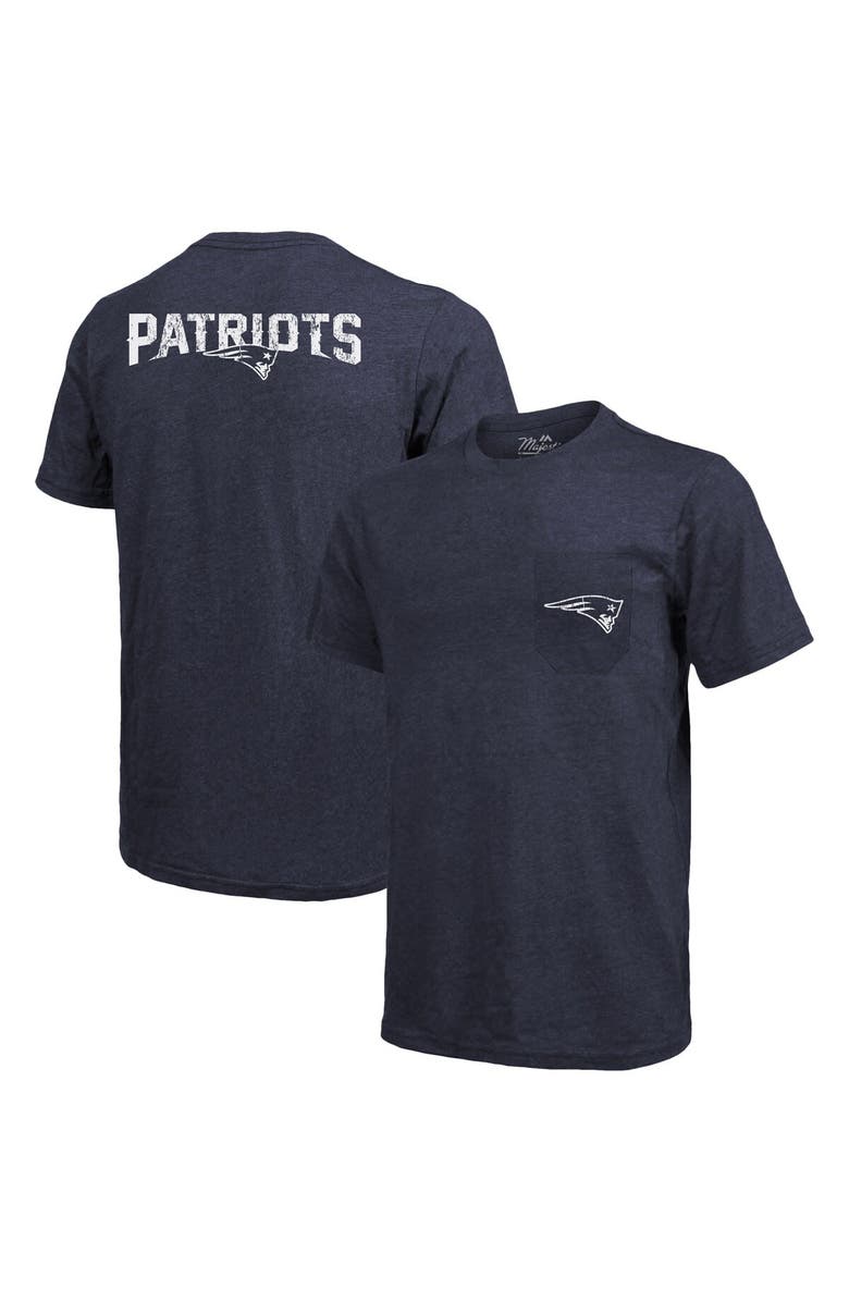 Majestic Threads New England Patriots Majestic Threads Tri-Blend Pocket T-Shirt - Heathered Navy, Main, color, Navy
