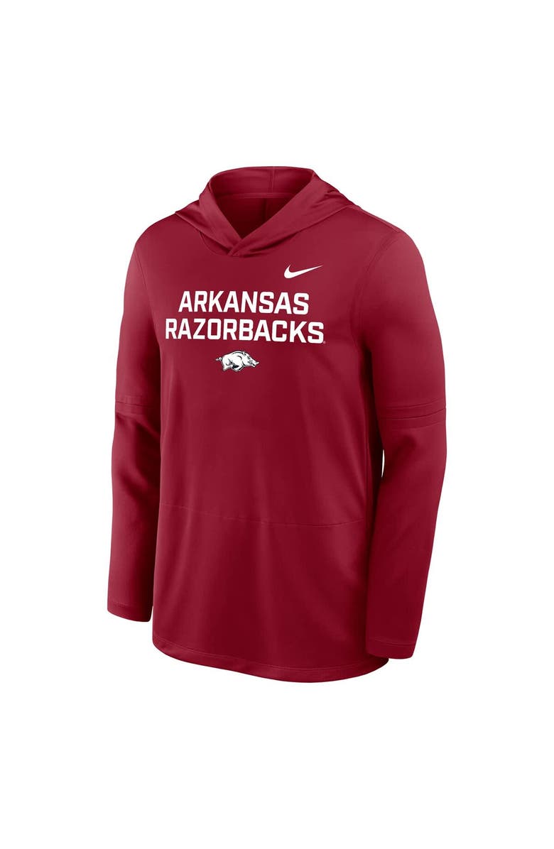 Nike Men's Nike Cardinal Arkansas Razorbacks 2025 Sideline Dri-FIT Long Sleeve Hoodie T-Shirt, Alternate, color, Cardinal