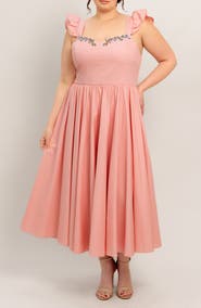 FLYING TOMATO Embroidered Maxi Sundress