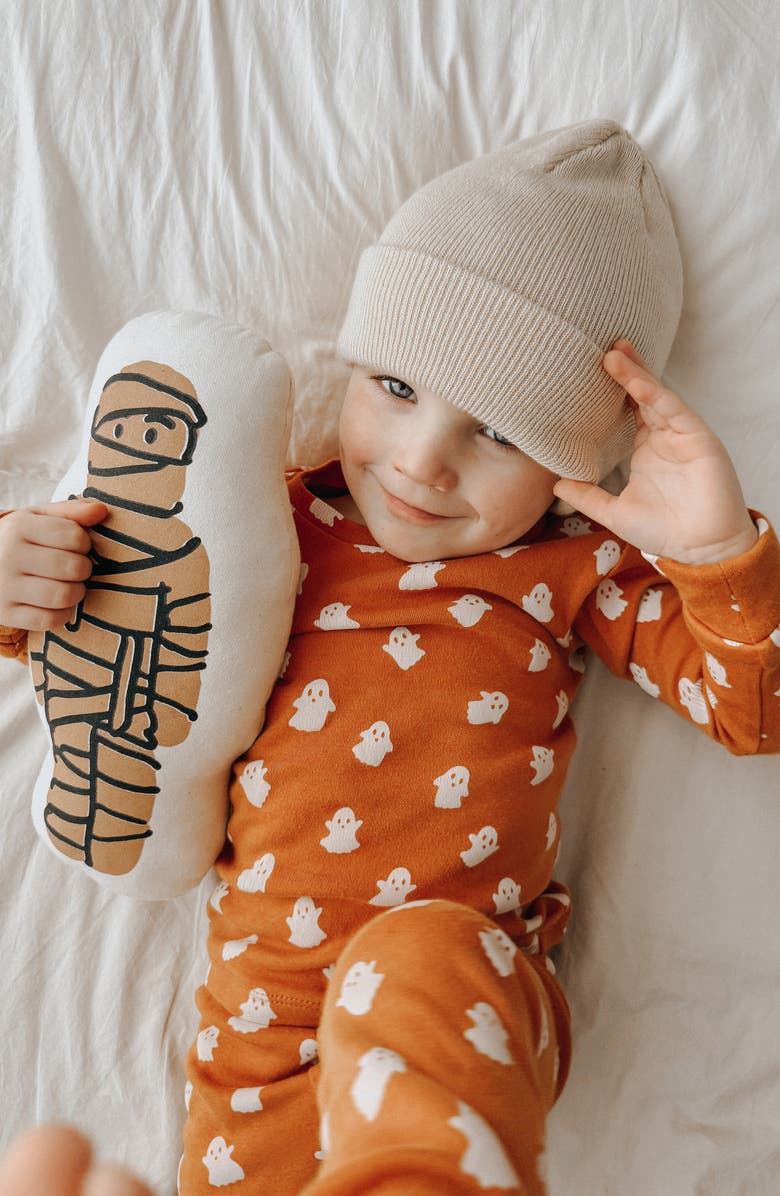 L'ovedbaby Print Fitted Organic Cotton Two-Piece Pajamas, Alternate, color, Ghosts