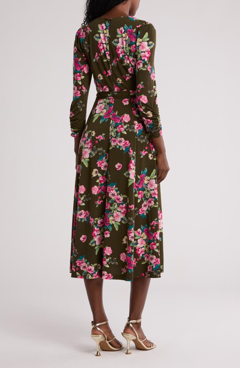 Eliza J Floral Long Sleeve Midi Dress, Alternate, color, 