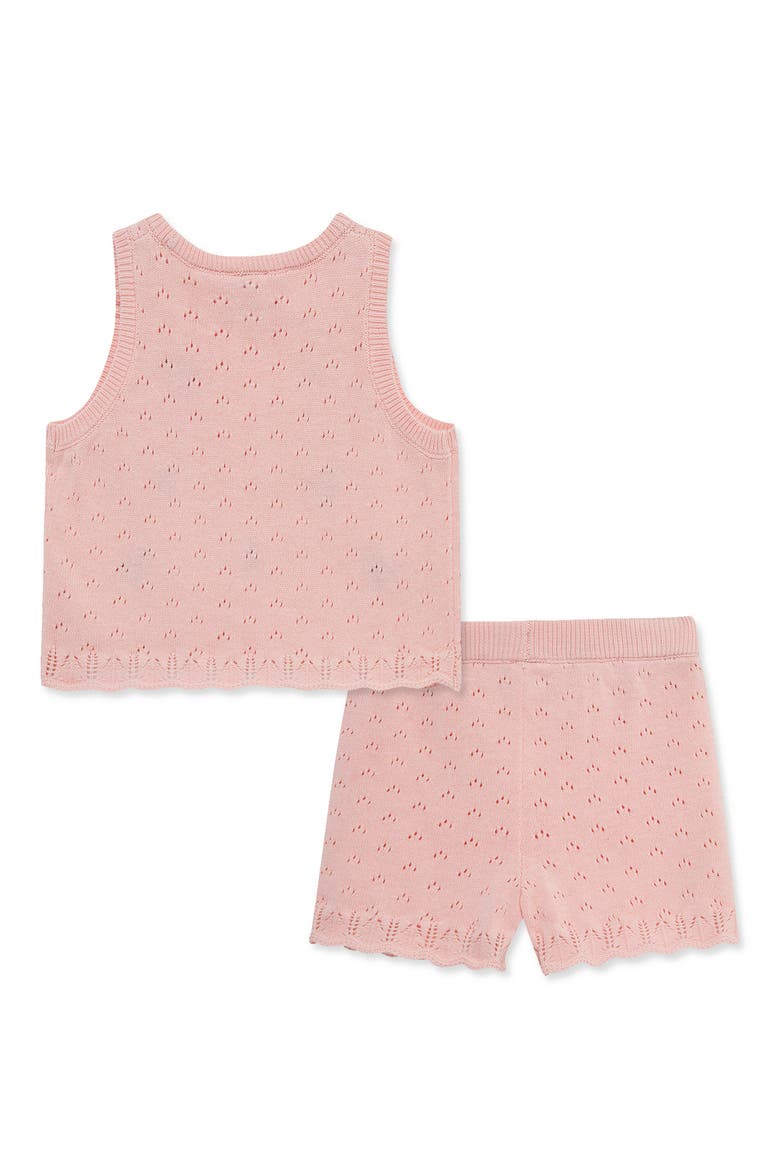 Cherry Pointelle Knit Tank & Shorts Set, Alternate, color, PINK