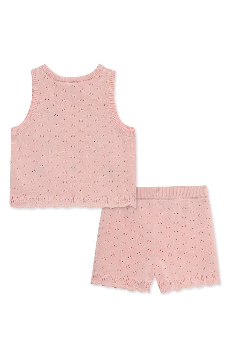 Little Me Cherry Pointelle Knit Tank & Shorts Set, Alternate, color, Pink