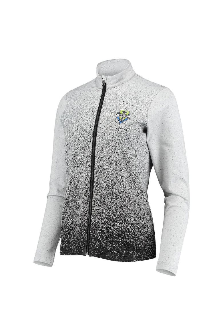 Women's Antigua White/Black Seattle Sounders FC Guide Full-Zip Jacket, Alternate, color, White