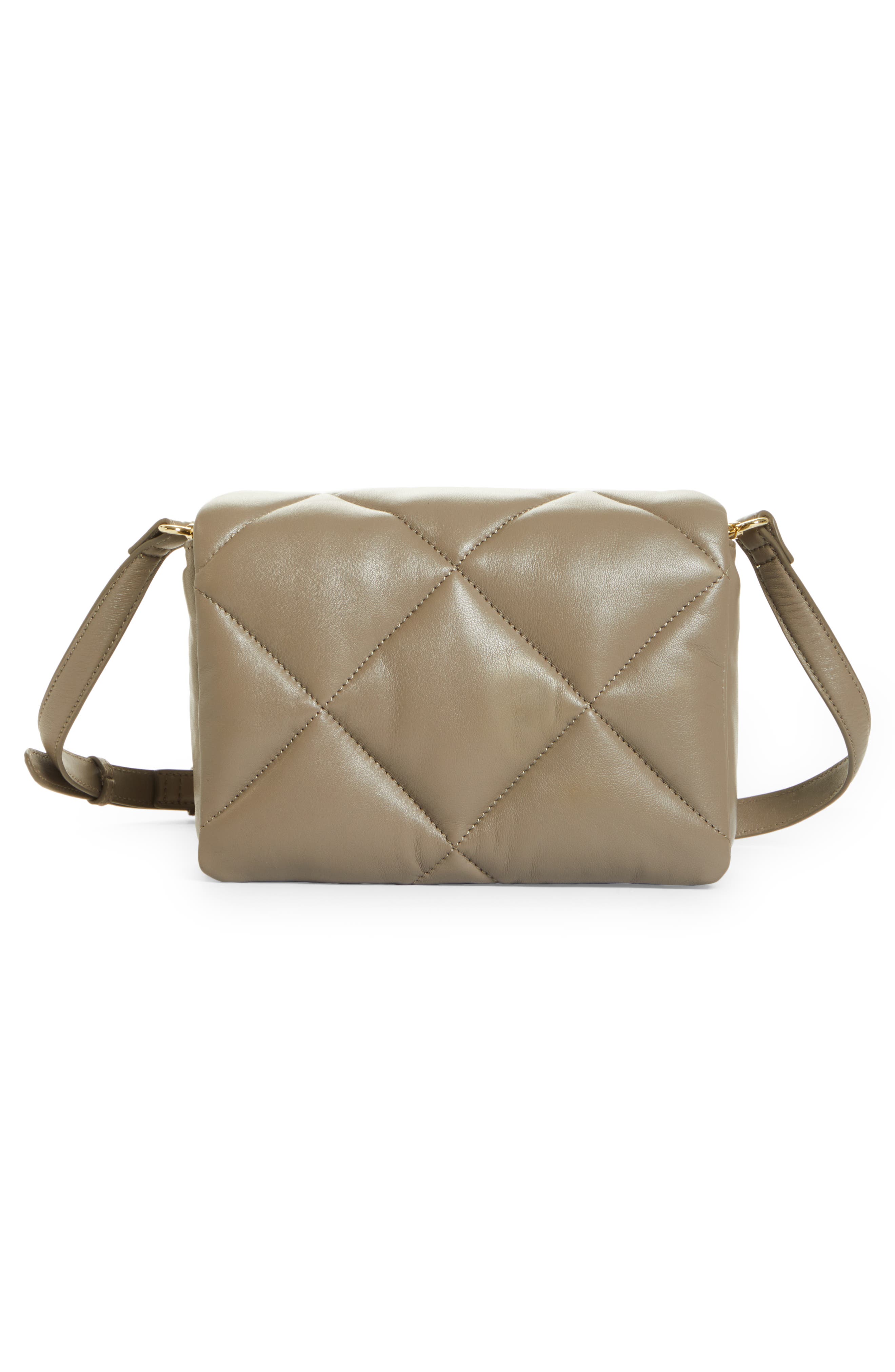 Mini Brynn Quilted Lambskin Leather Shoulder Bag, Alternate, color, SANDSTONE BEIGE W G0LD CHAIN