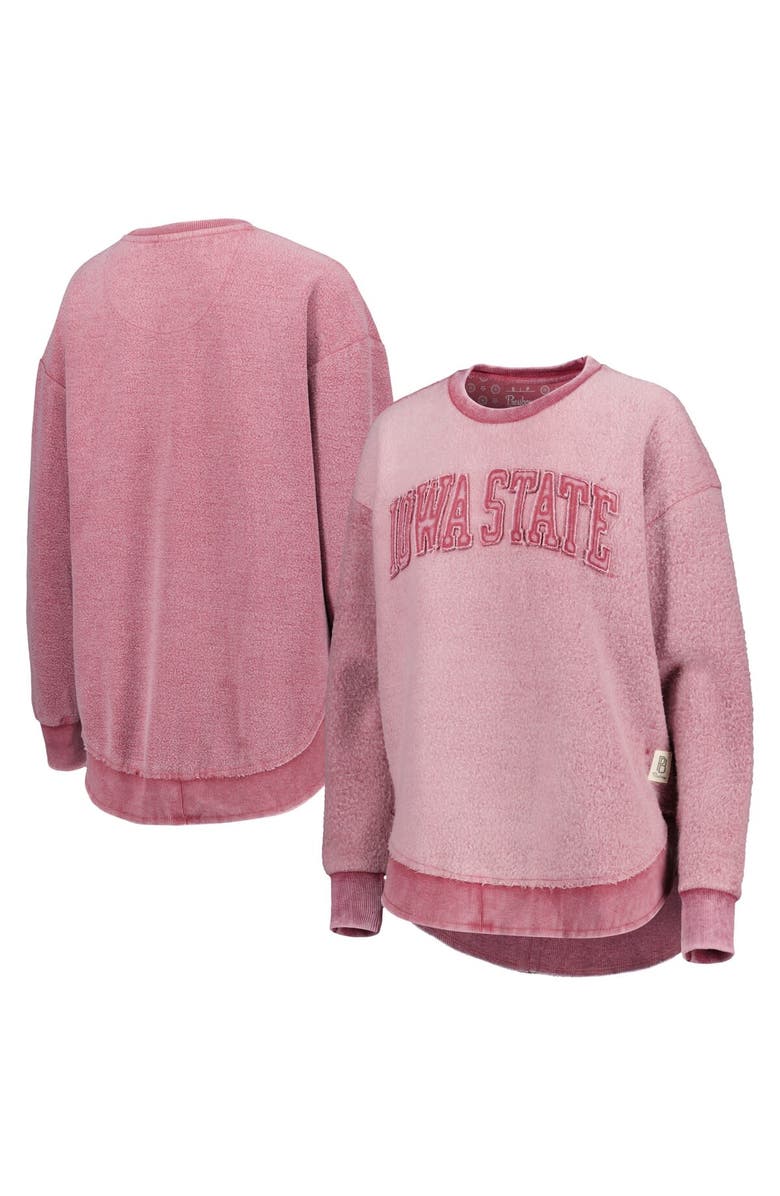 PRESSBOX Women's Pressbox Cardinal Iowa State Cyclones Ponchoville Pullover Sweatshirt, Alternate, color, Cardinal