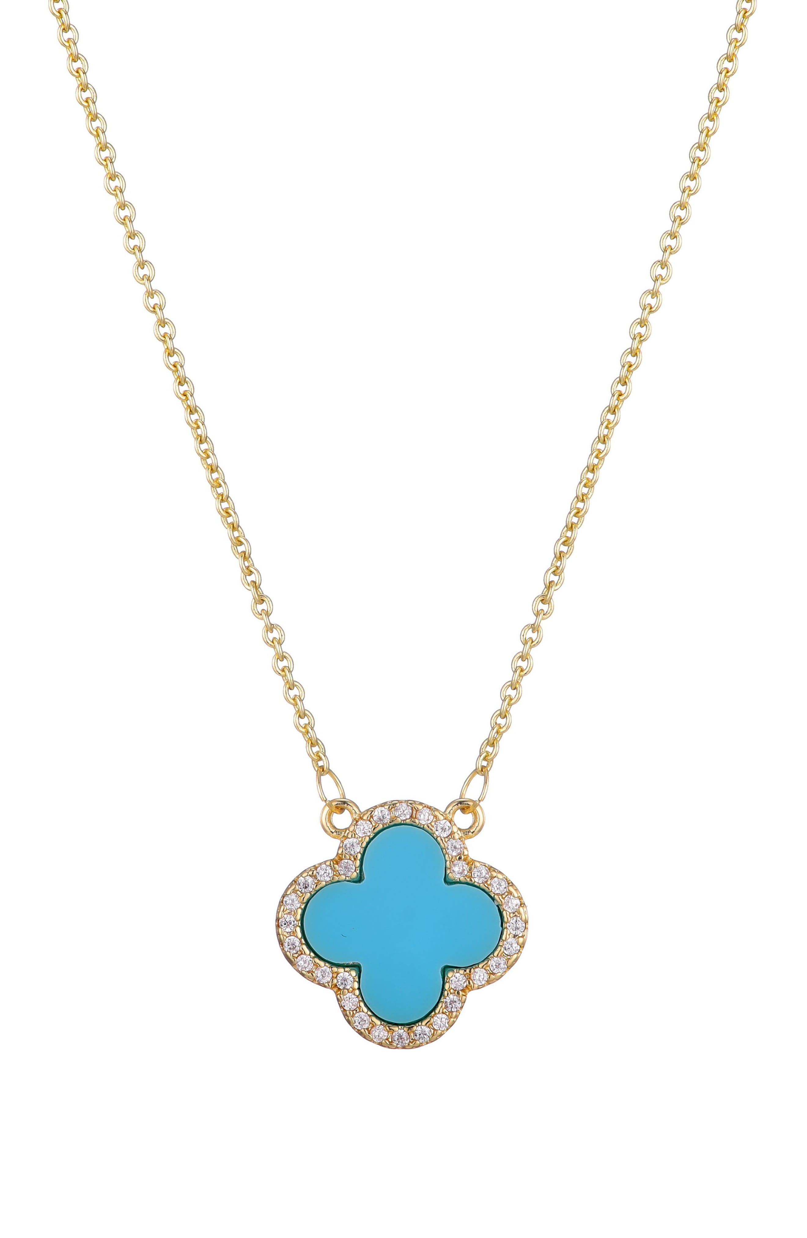 Adornia Initial Clover Pendant Necklace