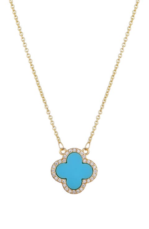 Initial Clover Pendant Necklace