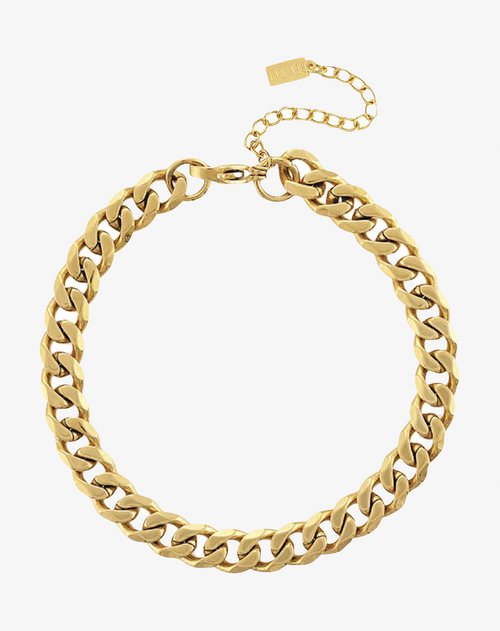 Ben Oni Gold-tone Bold Non-tarnish Curb Chain Anklet In Gold