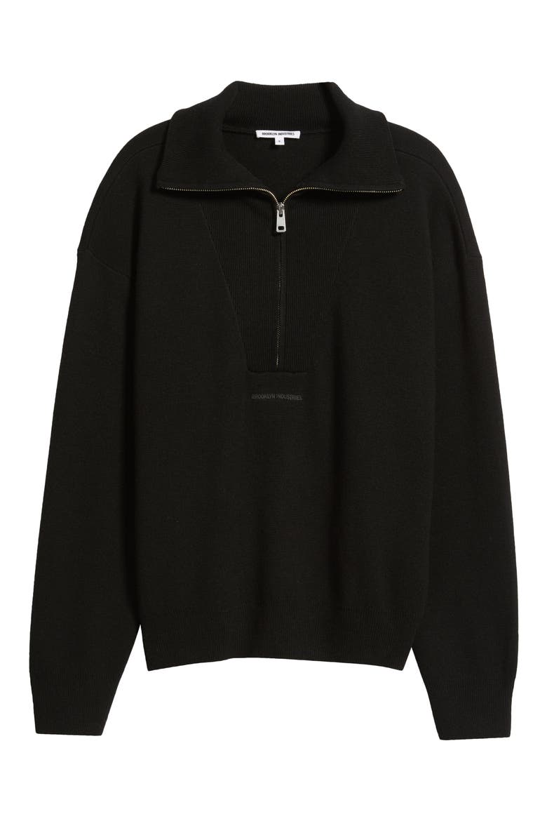 Half Zip Sweater, Alternate, color, BLACK