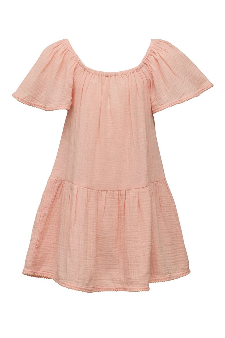 Kids' Flutter Sleeve Cotton Sundress, Alternate, color, ORANGE