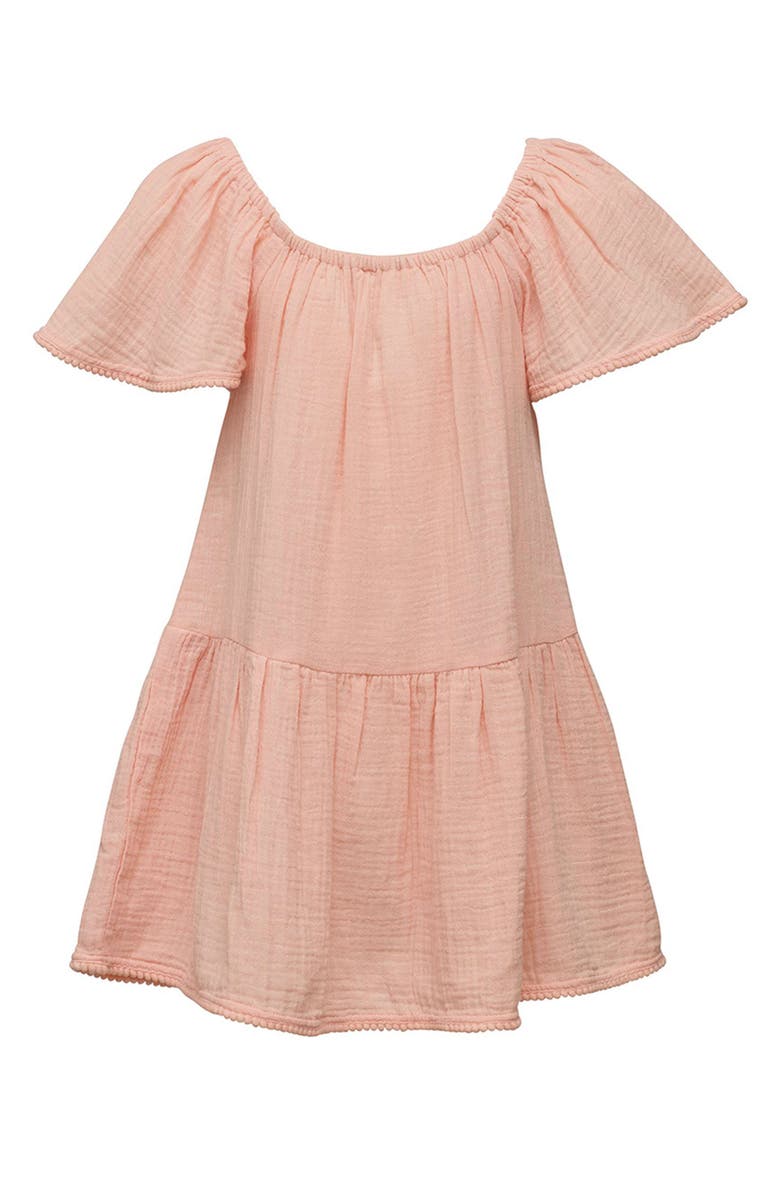 Snapper Rock Kids' Flutter Sleeve Cotton Sundress, Alternate, color,