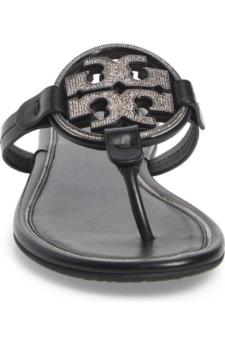 Tory Burch Miller Crystal Logo Flip Flop, Alternate, color,