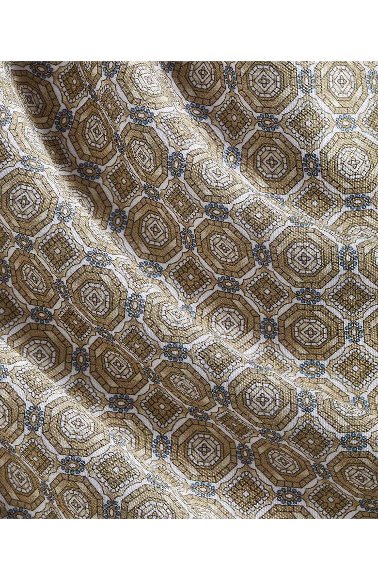 David Donahue Geometric Print Cotton Sport Shirt, Alternate, color, Dune