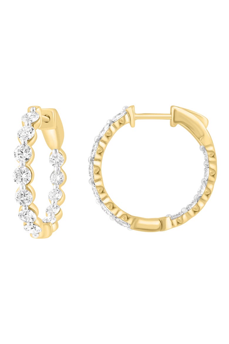 Lab-Grown Diamond Hoop Earrings, Main, color, GOLD