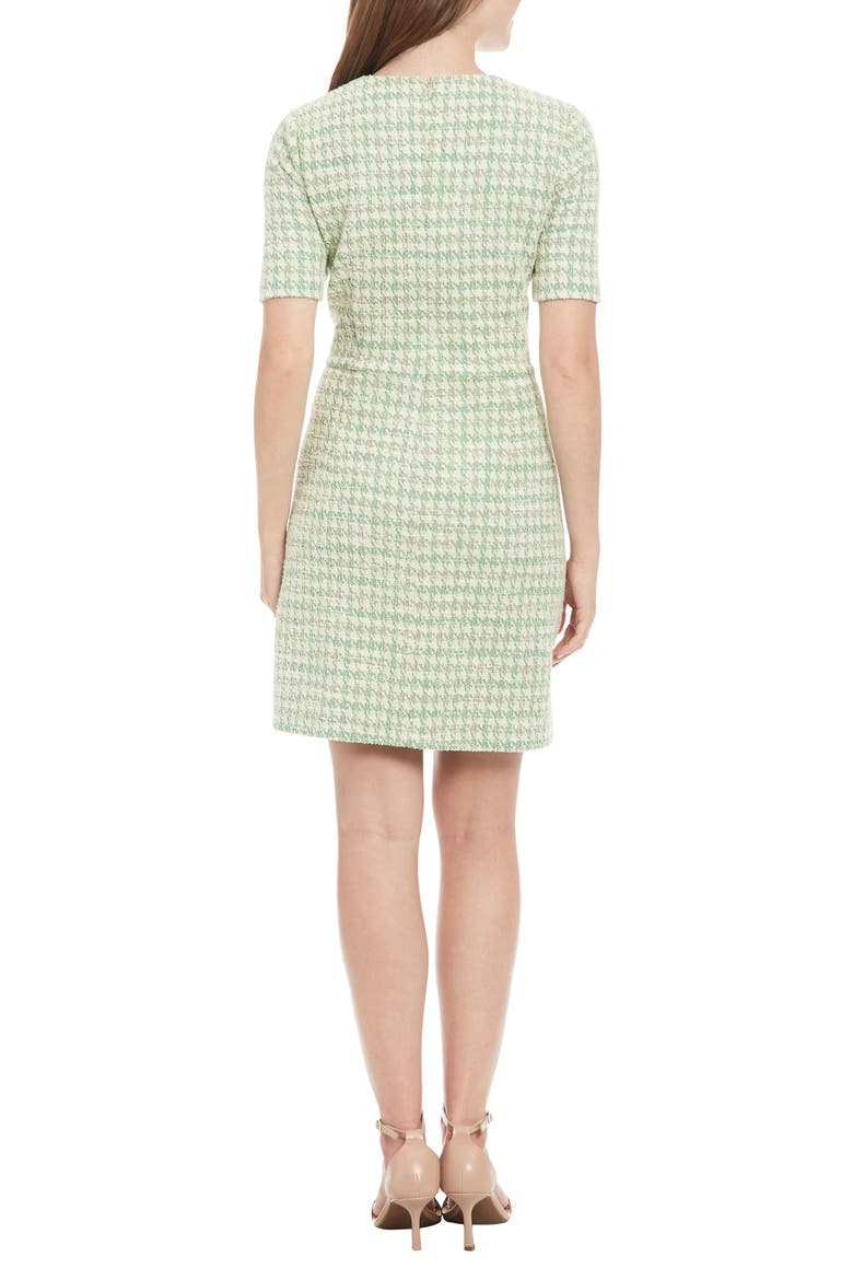 Short Sleeve Bouclé Faux Wrap Dress, Alternate, color, GREEN