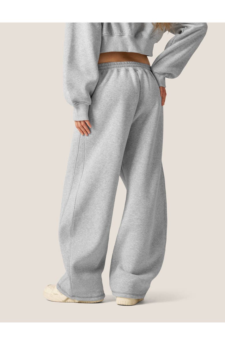 AELFRIC EDEN Cloud Essential Fleece Cropped Pullover Hoodie Set, Alternate, color, Grey
