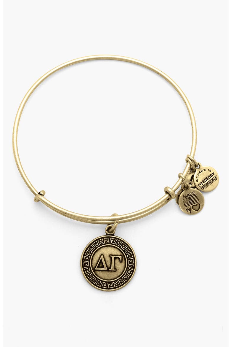 'Collegiate - Delta Gamma' Expandable Charm Bangle, Main, color, RAFAELIAN GOLD