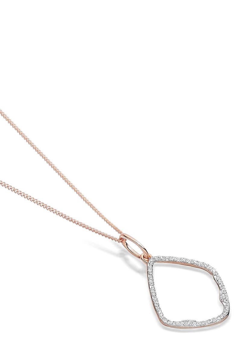 Monica Vinader Riva Diamond Hoop Pendant Charm, Alternate, color, Rose Gold