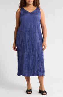 Eileen Fisher Crinkled Silk Dress
