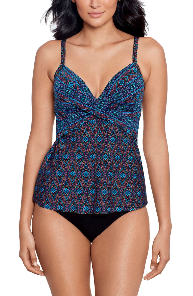 Miraclesuit<sup>®</sup> Romani Allura Tankini Top, Main, color, Blue Multi
