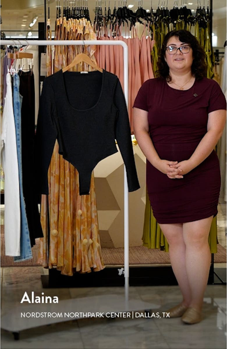 Marianna Long Sleeve Cotton Blend Bodysuit, sales video thumbnail