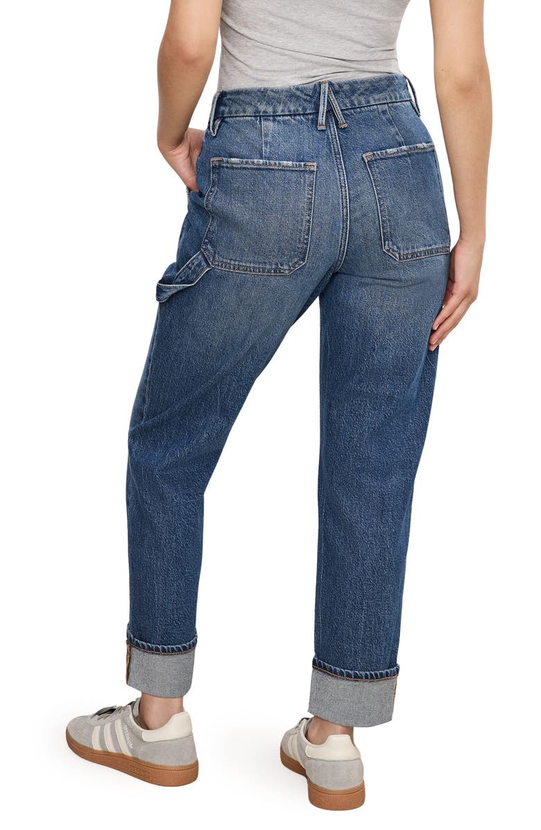 Good American Good Petite High Waist Carpenter Jeans, Alternate, color, Indigo747