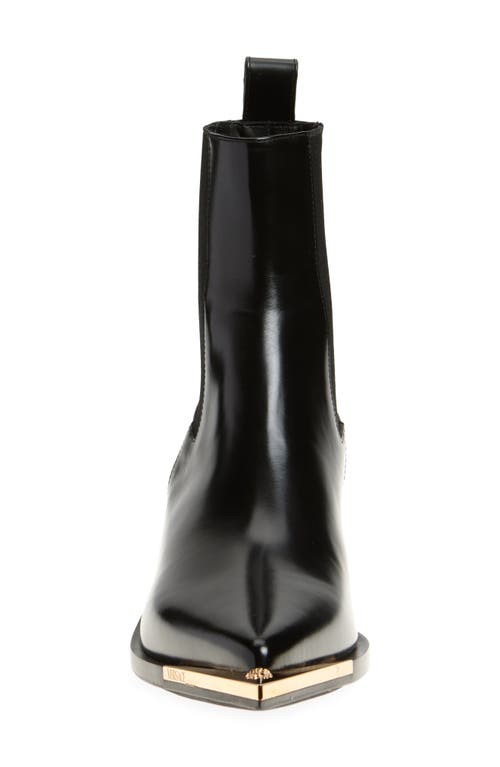 Versace Arrow Pointed Toe Boot In Black