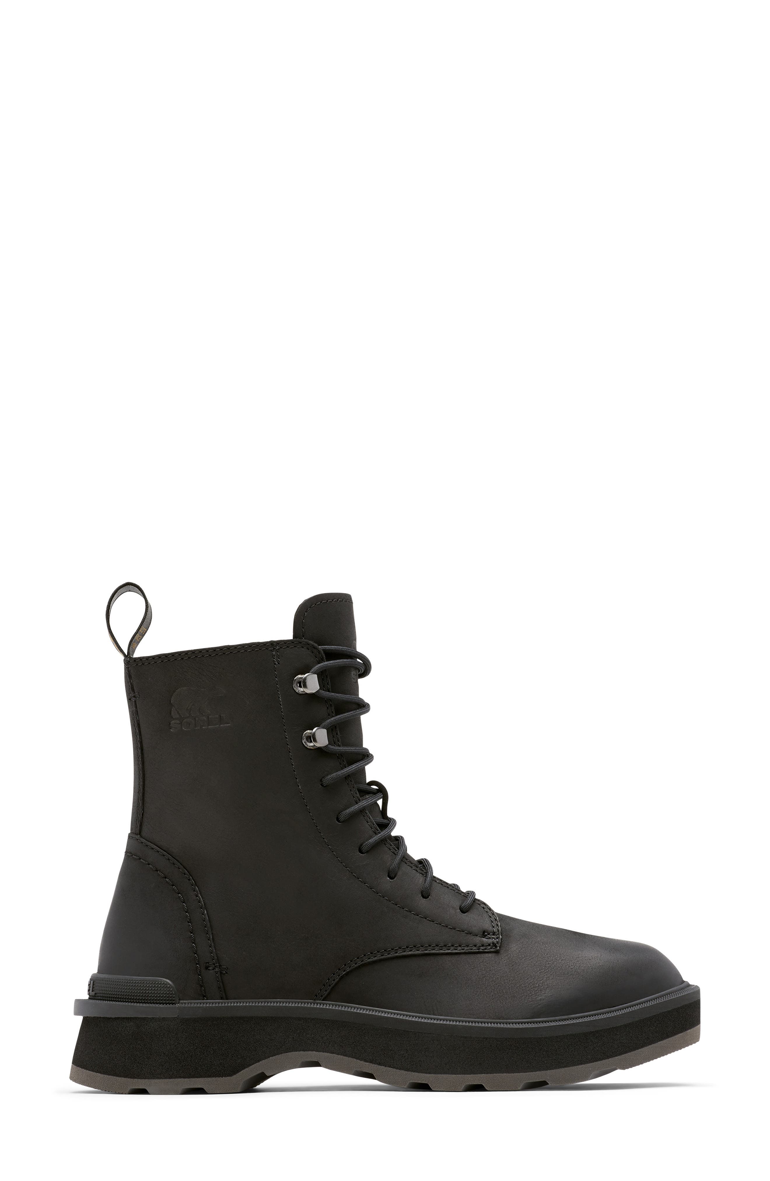 SOREL Hi-Line Platform Combat Boot, Alternate, color, Black Jet