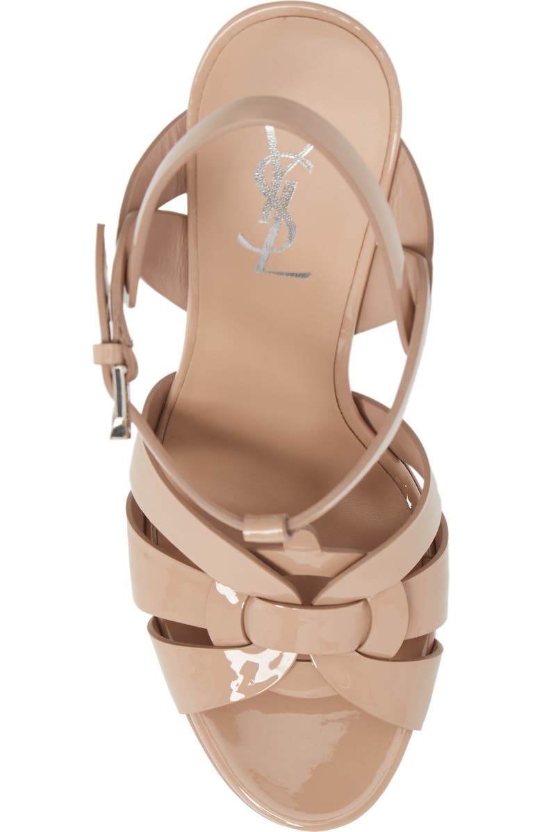Saint Laurent Tribute T-Strap Platform Sandal, Alternate, color, Nude Rose