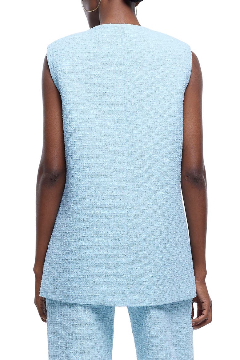 Cotton Blend Bouclé Vest, Alternate, color, BLUE