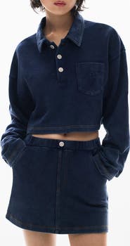Desigual Cotton Crop Polo Sweatshirt