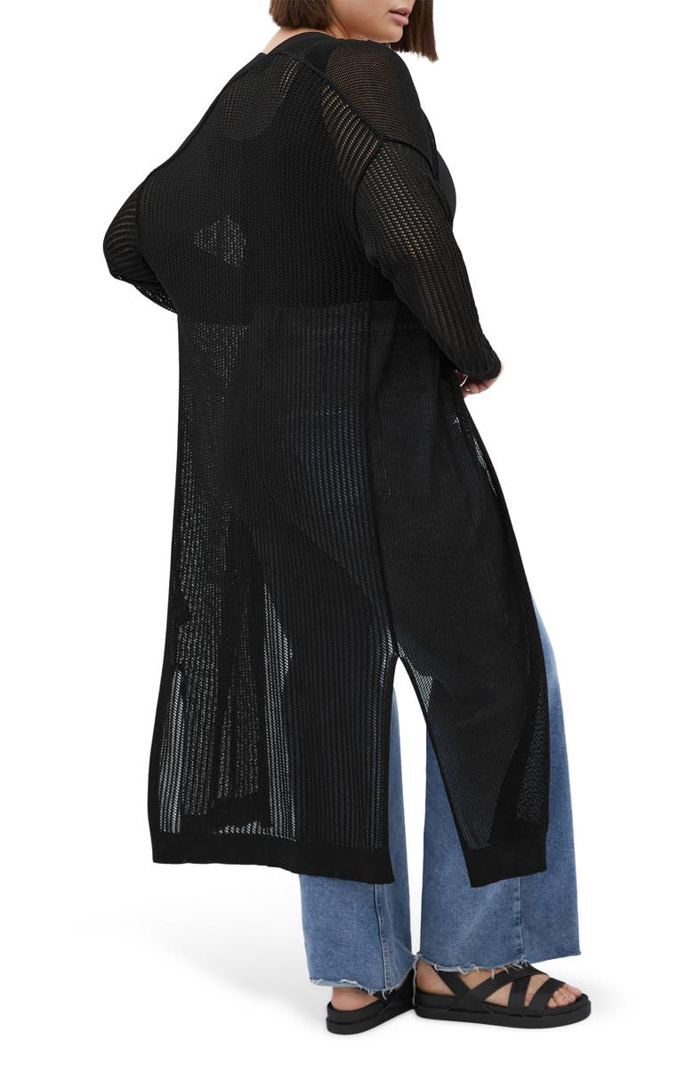 City Chic Gigi Sheer Cardigan, Alternate, color, Black