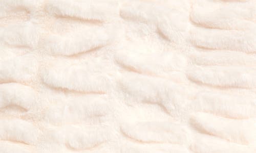 Karl Lagerfeld Ruched Faux Fur Throw Blanket In White