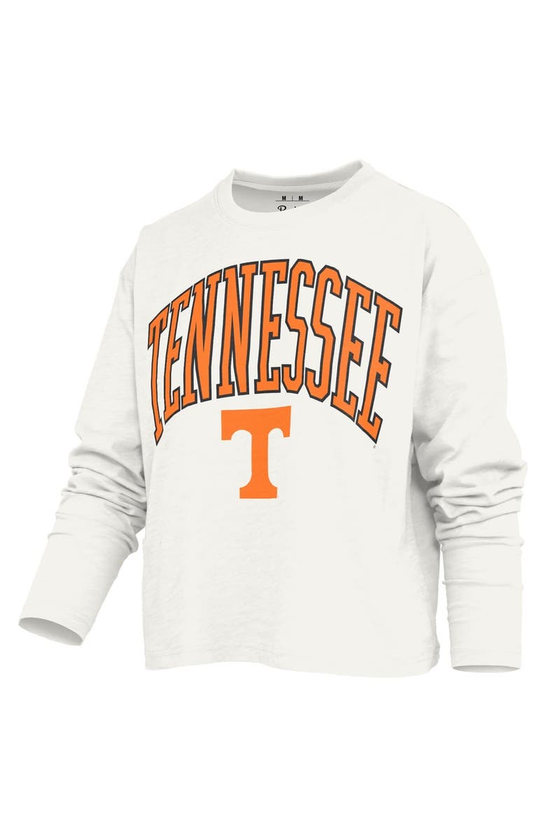 PRESSBOX Women's Pressbox White Tennessee Volunteers Motley Boxy Waist-Length Long Sleeve T-Shirt, Alternate, color, White