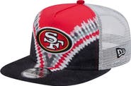 New Era Men's New Era Scarlet/Black San Francisco 49ers Throwback Dye Golfer Snapback Hat