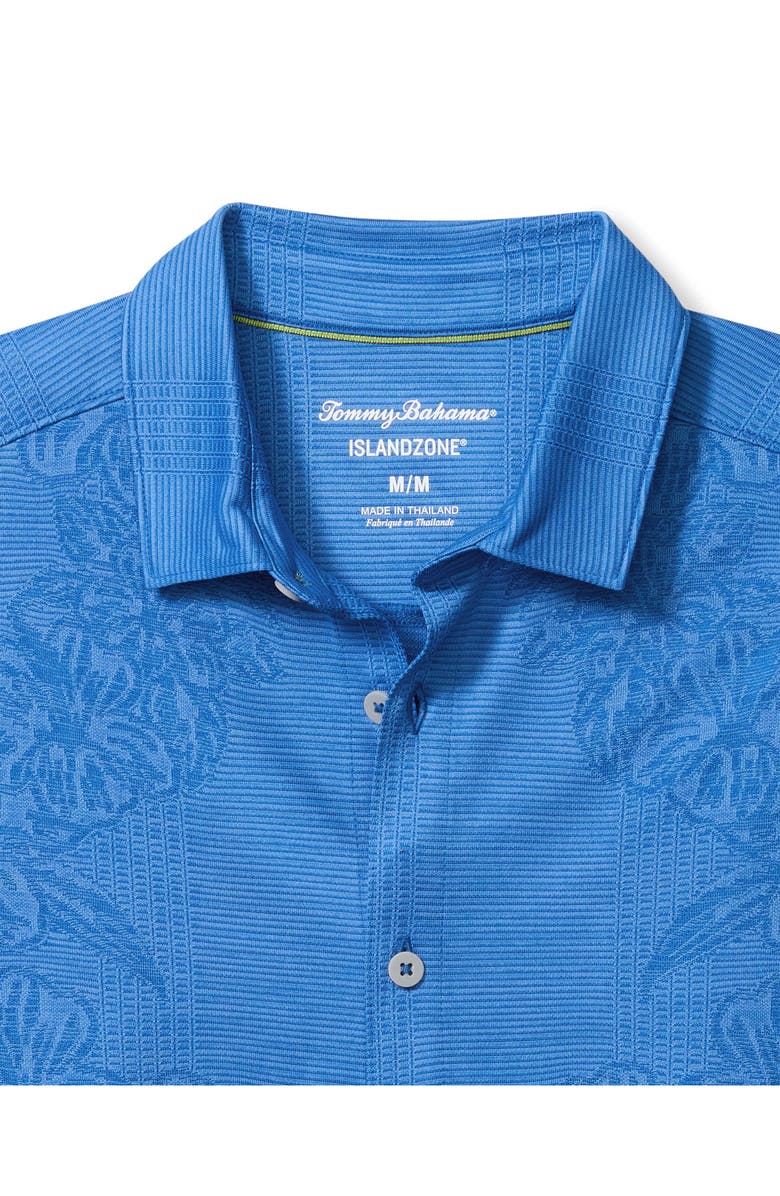 Tommy Bahama Palm Coast Cascade Vines IslandZone<sup>®</sup> Performance Short Sleeve Knit Button-Up Shirt, Alternate, color, Blue Surf