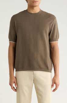 Tipped Chevron Knit T-Shirt