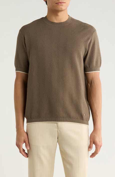 Tipped Chevron Knit T-Shirt
