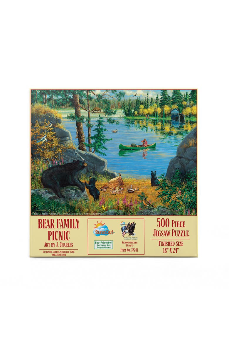 Sunsout Bear Family Picnic 500 piece Jigsaw Puzzle for Adults, Alternate, color, Multicolor