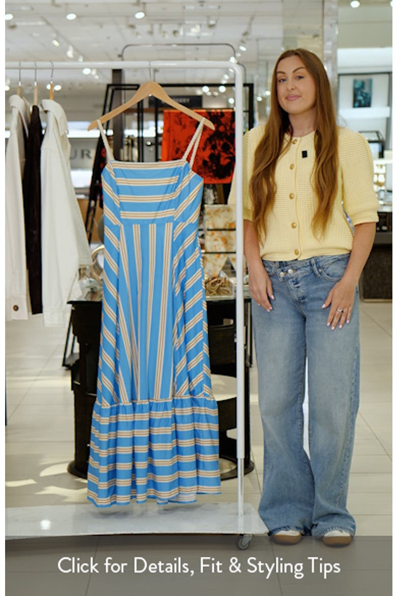Directional Stripe Cotton Midi Dress video