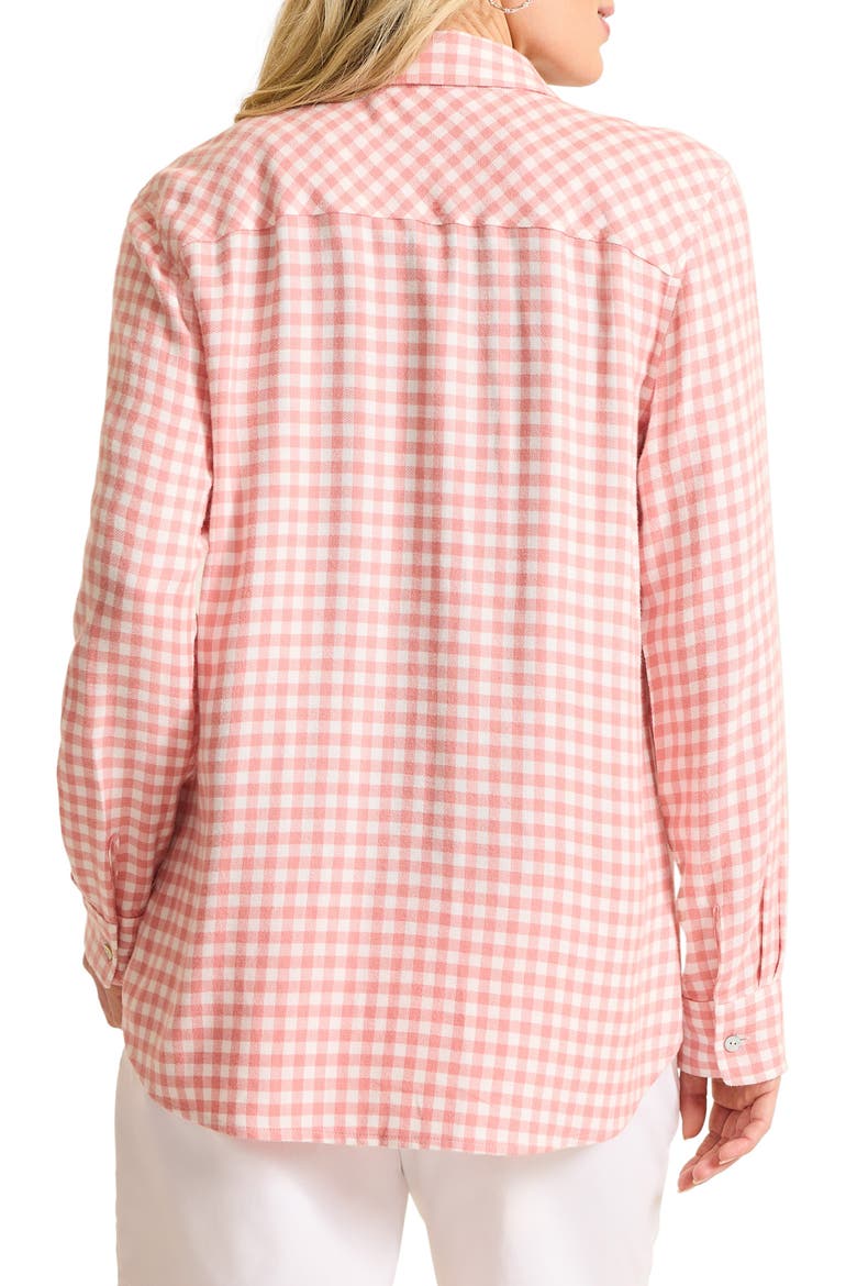 Villa Verde Check Shirt, Alternate, color, CORAL HAZE