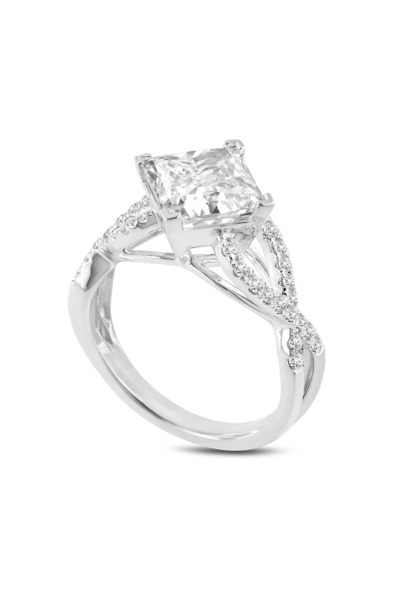 Lilya 14K White Gold Princess Cut Lab Grown Diamond Engagement Ring - 3.5 Ct, Main, color, 14K White Gold