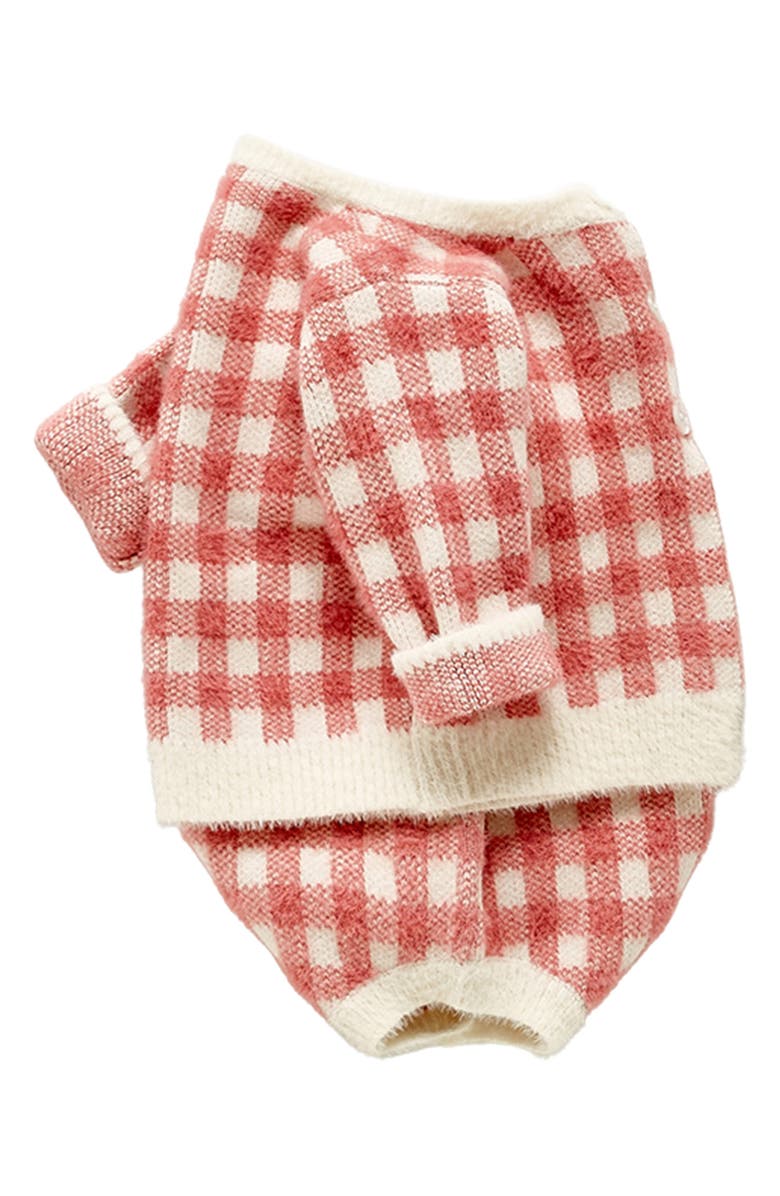 Ashmi & Co. Rue Cotton Jacquard Cardigan & Bodysuit Set, Alternate, color, Red