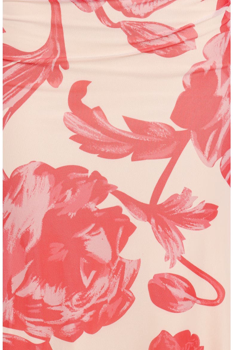Jasmine Floral Asymmetric Neck Dress, Alternate, color, RED FLORAL