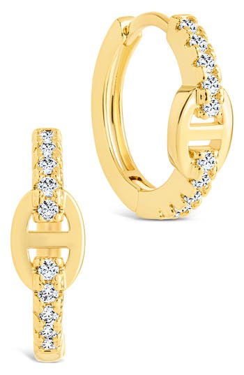 Sterling Forever Clementine Cubic Zirconia Hoop Earrings In Gold